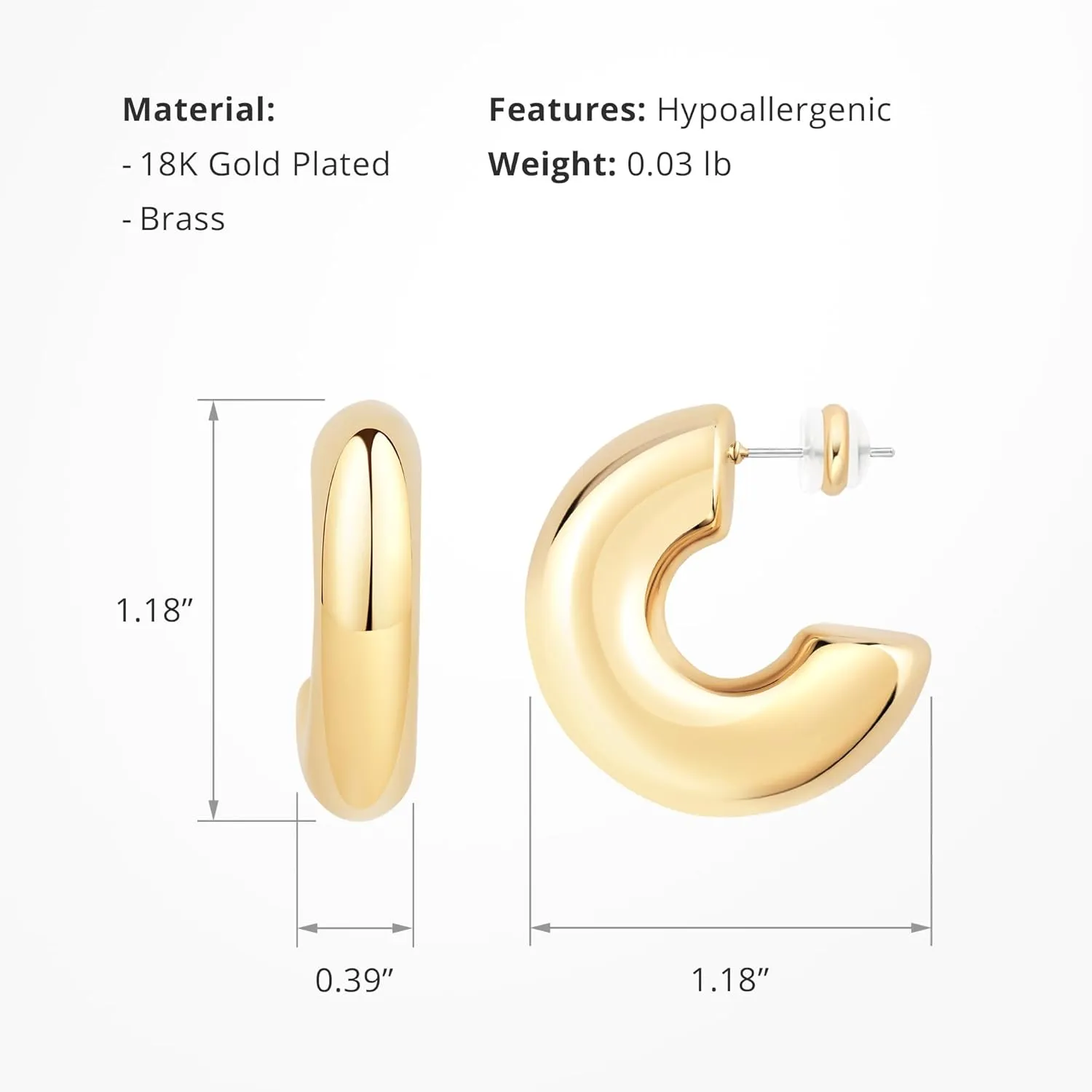 CoBi 18K Gold Plated Hoop Earrings for Women, Small Teardrop Earrings, Silver Twisted Hoop Earrings, CZ Hoop Earrings, Womens Everyday Jewelry Hypoallergenic, Chunky Thick Hoops, Ideal Gifts Choice