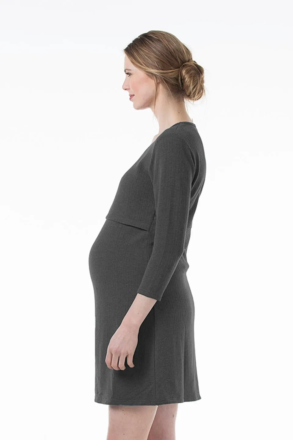 Colby Empire Maternity Dress D.Grey