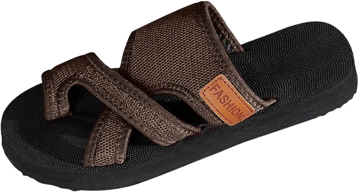 Comfy Orthopedic Sandals for Women Flip Flops Split Toe Stylish Slide Non-Slip Sole Ladies Summer Casual Slip on Ring Loop Breathable Mesh Walking Slides Flat Beach Wide Width Flipflops