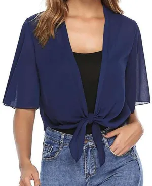 Corset Top Women's Soft Chiffon Shawl Wraps for Evening Dress Wedding Cape Casual Flapper Solid Short Sleeves