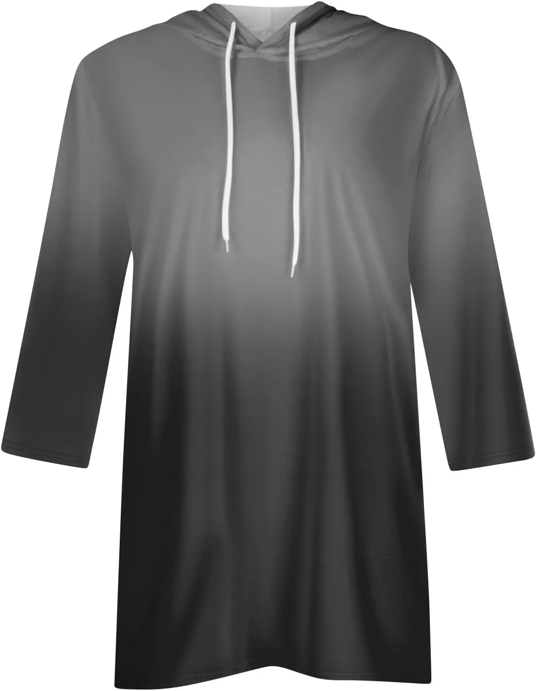 COTECRAM Womens Fall Oversized Hoodies 3/4 Length Sleeve Casual Shirts Fashion Tunic Tops Lightweight Pullover with Pockets