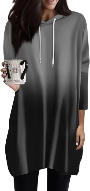 COTECRAM Womens Fall Oversized Hoodies 3/4 Length Sleeve Casual Shirts Fashion Tunic Tops Lightweight Pullover with Pockets