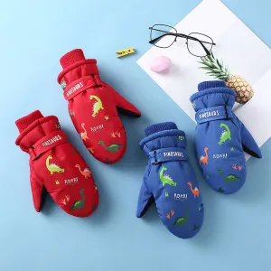 Creative Ski Gloves Cartoon Little Dinosaur Fleece-lined Warm