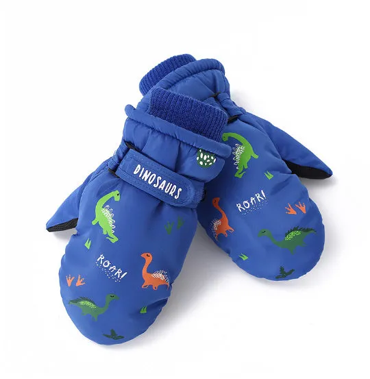 Creative Ski Gloves Cartoon Little Dinosaur Fleece-lined Warm