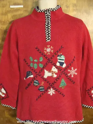 Criss Cross Design Funny Ugly Sweater for a Christmas Party