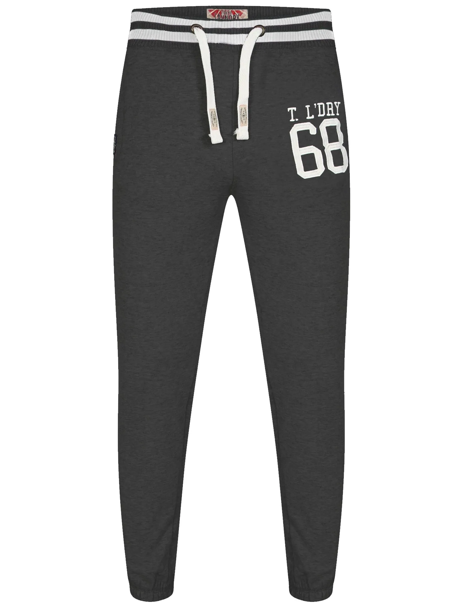 Cuffed Joggers in Charcoal Marl - Tokyo Laundry