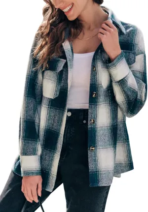 CUPSHE Women's Long Sleeve T-Shirt Casual Loose Blouses Button Down Shirt Tops with Pocket
