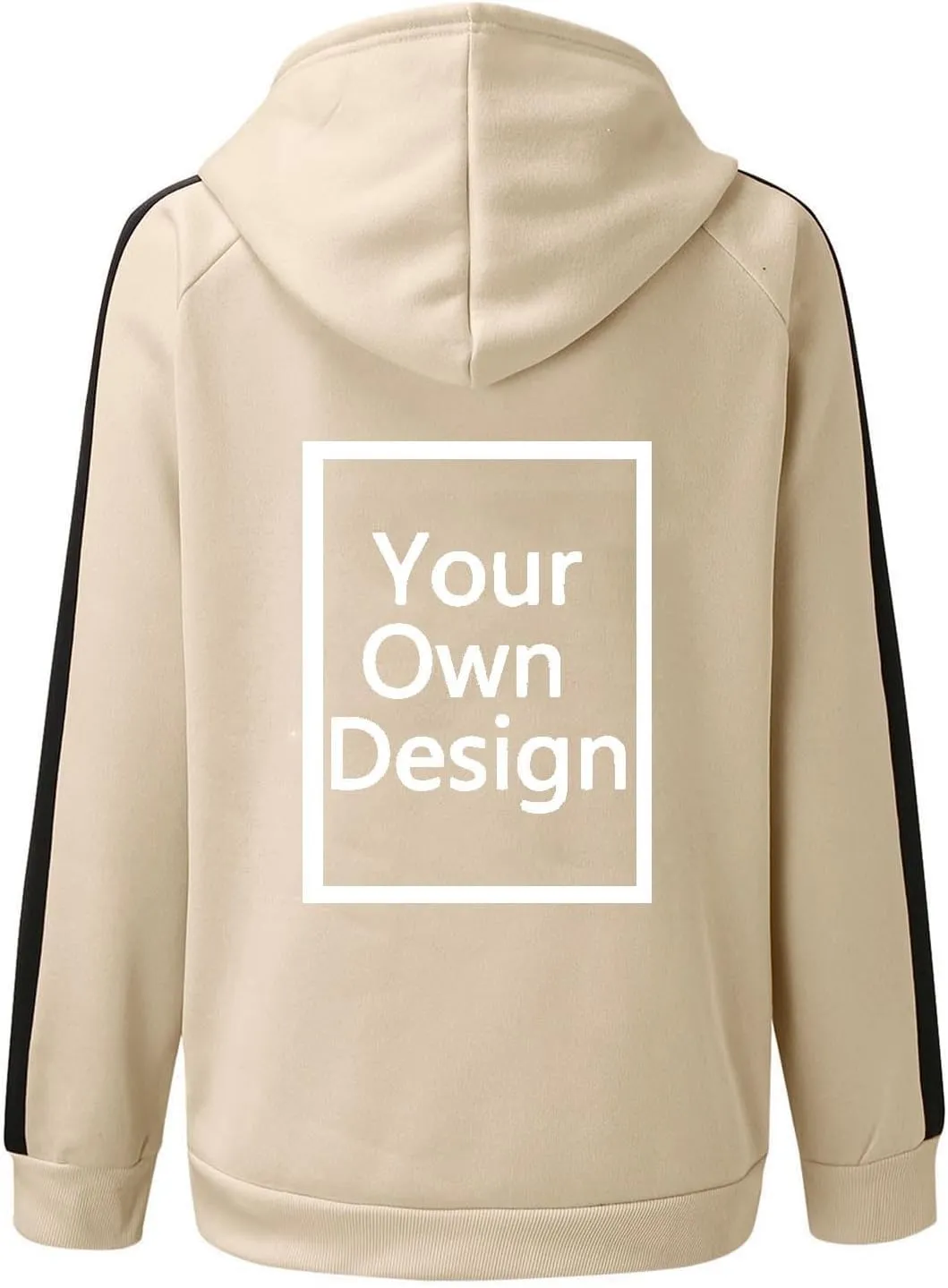 Custom Sweatshirt, Your Own Design Text/Photo/Image/Logo Women Back Printed Hoodies Zip Up Hooded Jacket