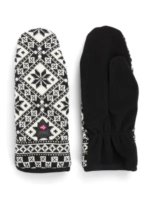 Dale of Norway Bjorøy Polar Mittens - Elegant Black and Off-White Color Combination