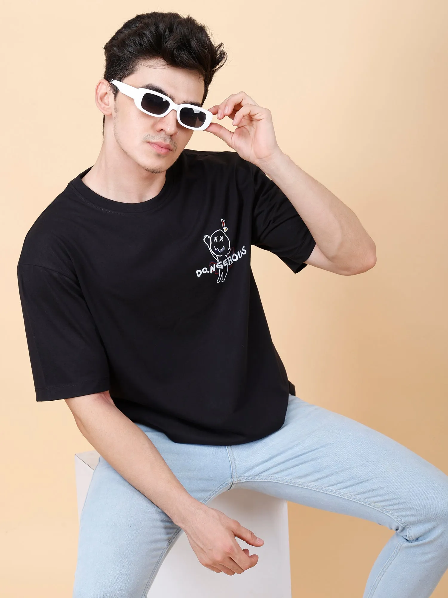 Dangerous People Printed Oversized T-shirt