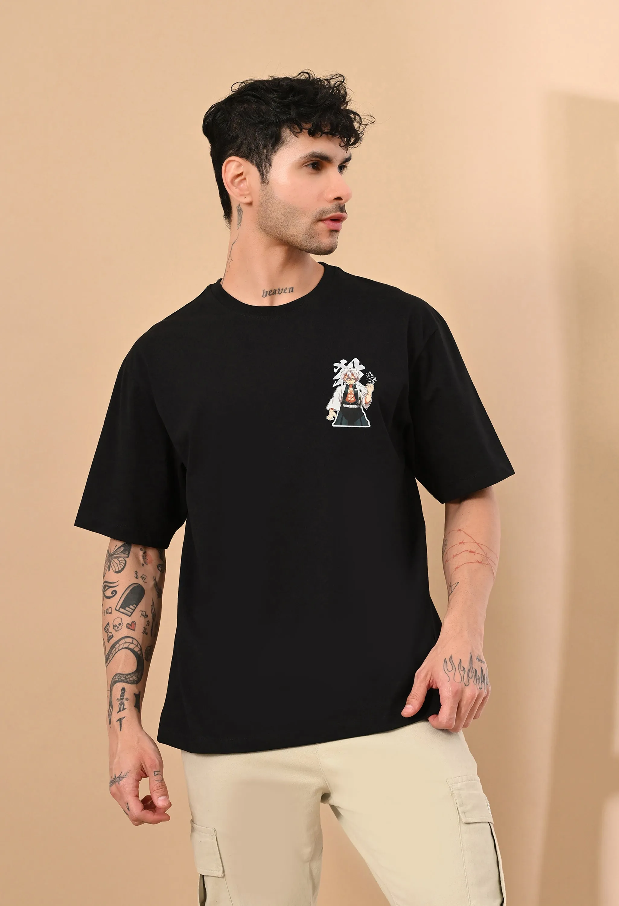 DEMON SLAYER PRINTED OVERSIZED T-SHIRT