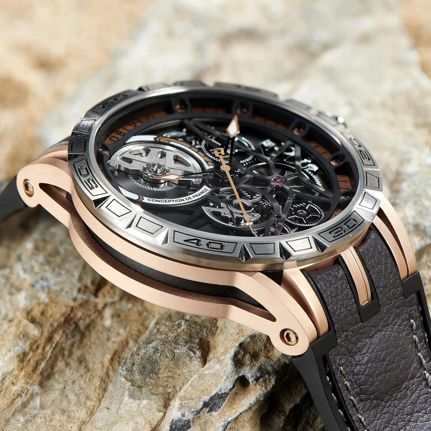 Designer Automatic Steel Watches Skeleton Dial Top Brand Luxury Wrist Watch Leather LM