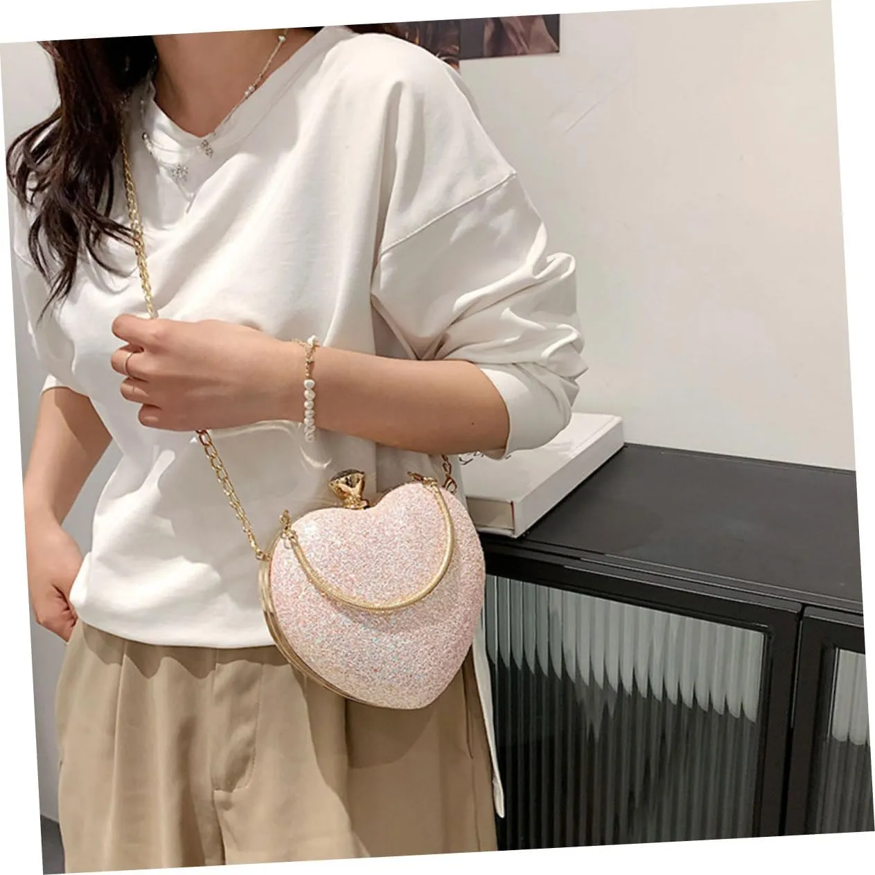 Dinner Bag for Teen Girls Chain Bag Crossbody Wallet for Women Womens Purse Clutch Bags Cross