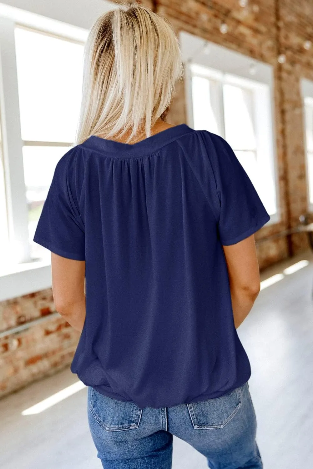 Dokotoo Women's Casual Summer T Shirts Short Sleeve V Neck Tops Tshirts