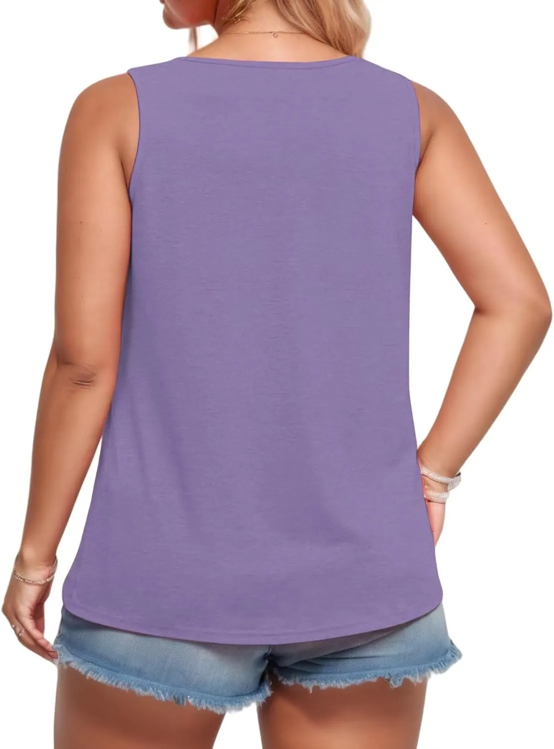 DOLNINE Women's Plus Size Tank Tops V Neck Sleeveless Shirts Casual Summer Fashion Tunic Blouses