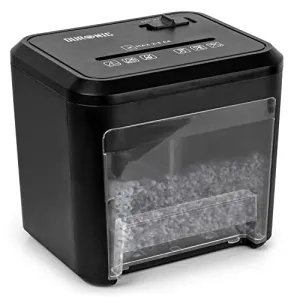Duronic Cross Cut Paper Shredder PS132 Mini Personal Data Shredders, 3 Sheet Home Office Shredding Machine for Private Documents, Privacy & Security