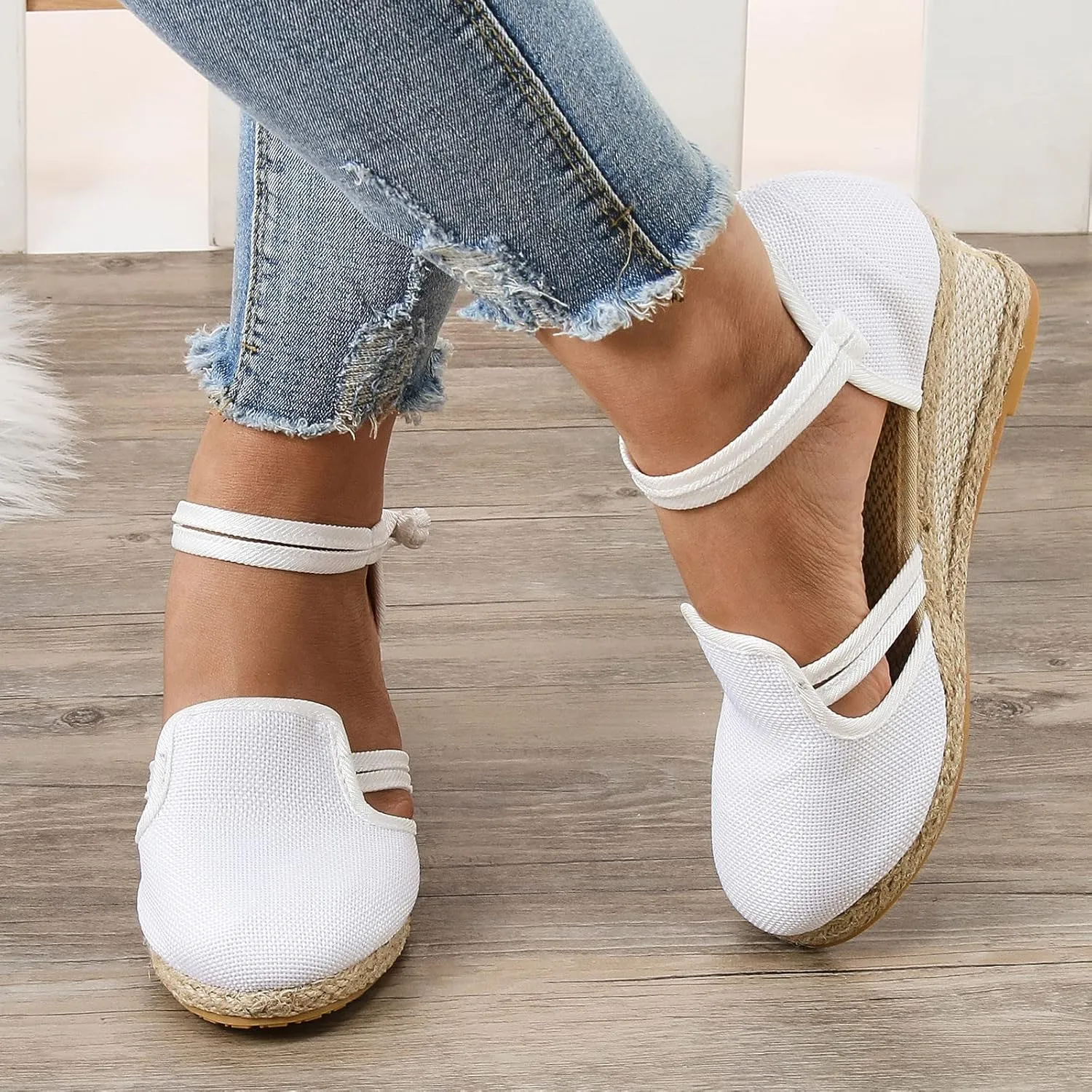 Eduavar Sandals for Women Dressy, Orthopedic Sandals for Women Comfy Sandals Shoes Close Toe Espadrille Wedge Sandals
