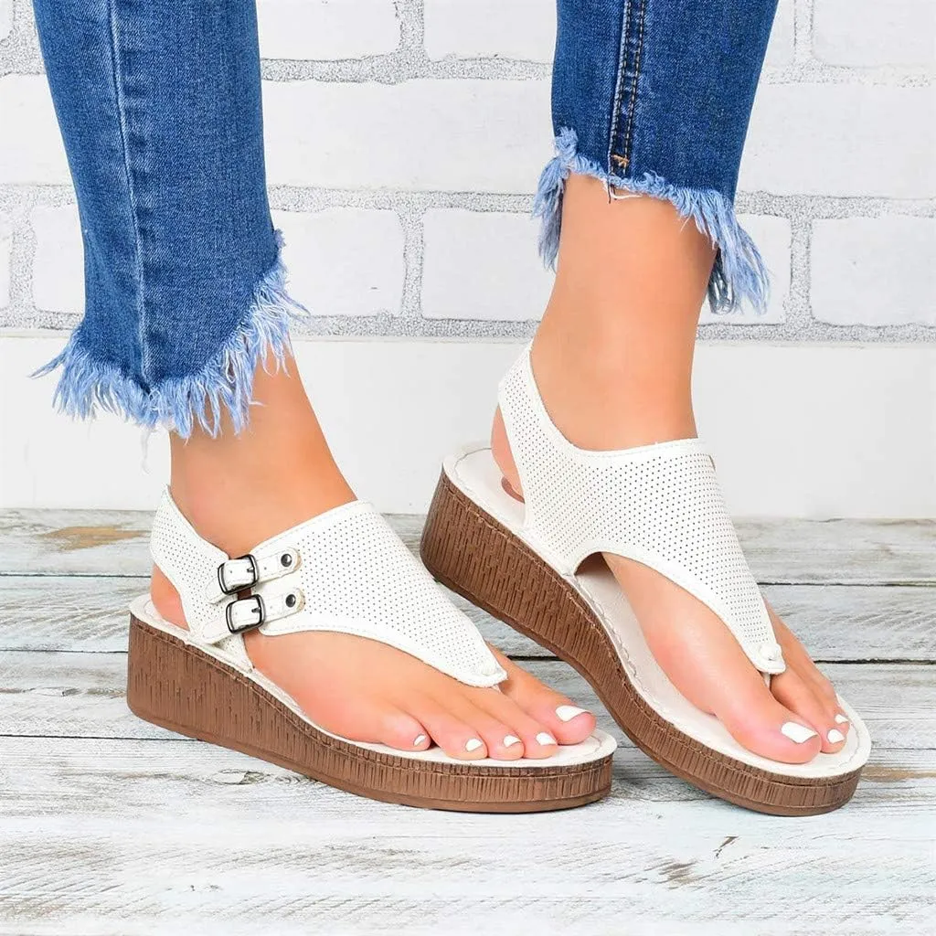 Eduavar Sandals Women Comfortable, Sandals Women Dressy Summer Comfy Soft Flip Flops Flat Sandals with Ankle Strap