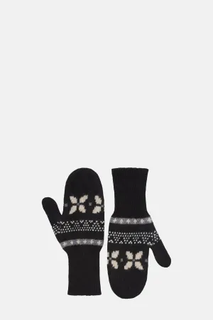 Elin Mittens Black/Grey Jacquard