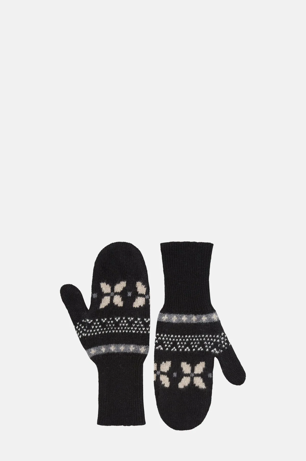 Elin Mittens Black/Grey Jacquard