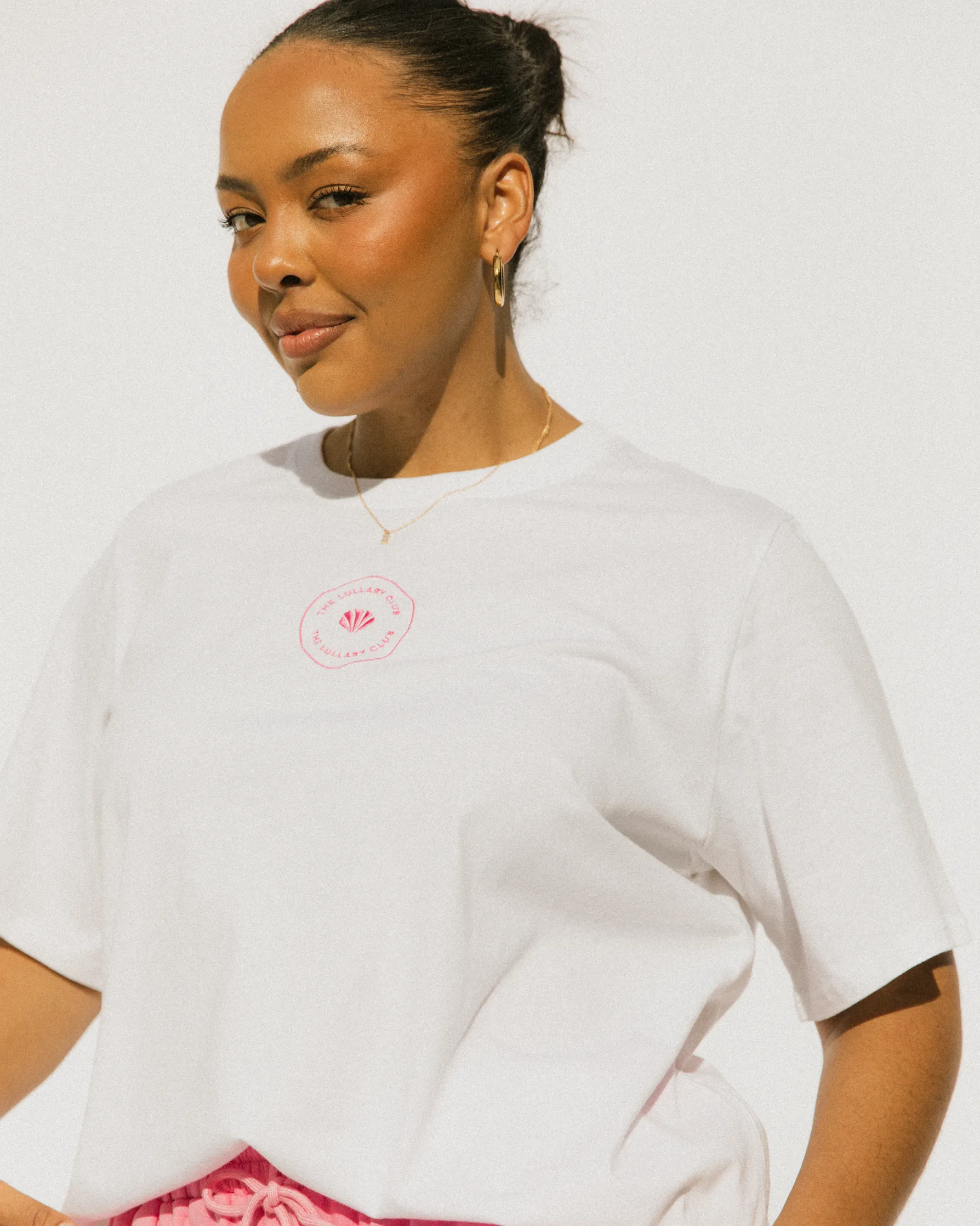 Essentials Tee | White & Pink