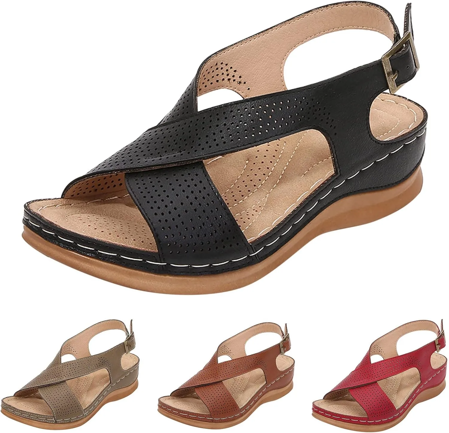 Extra Extra Wide Width Womens Platform Wedge Slides Sandals Sandals Wedges for Women Dressy Summer Wide Braided Platform Sandals for Women Rosy Wide Sandals for Women Wide Width Wedge Sandals Women