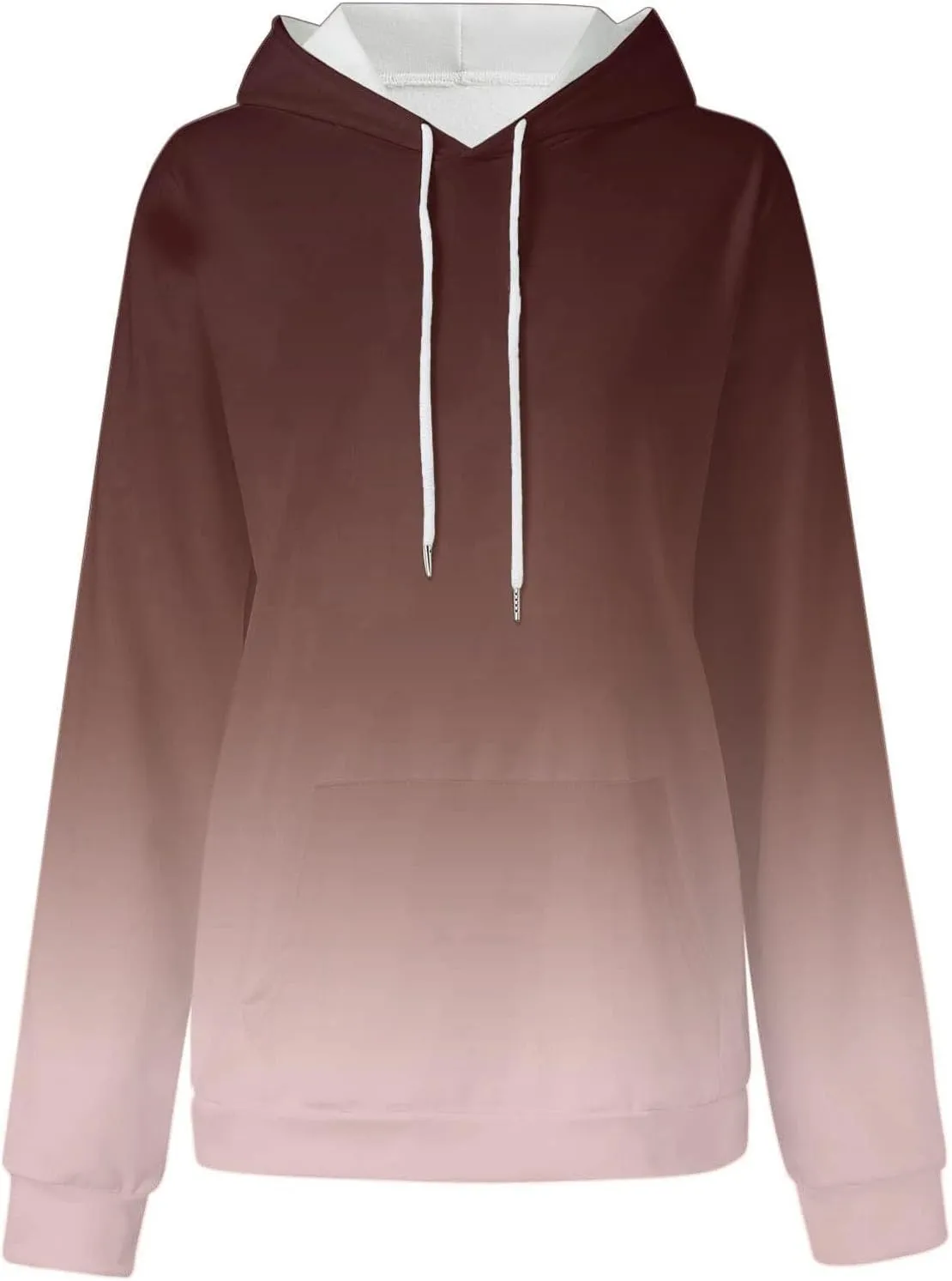 Fashion Ombre Tie Dye Hoodies for Teen Girls, Womens Casual Long Sleeve Hooded Pullover Gradient Baggy Sweatshirts