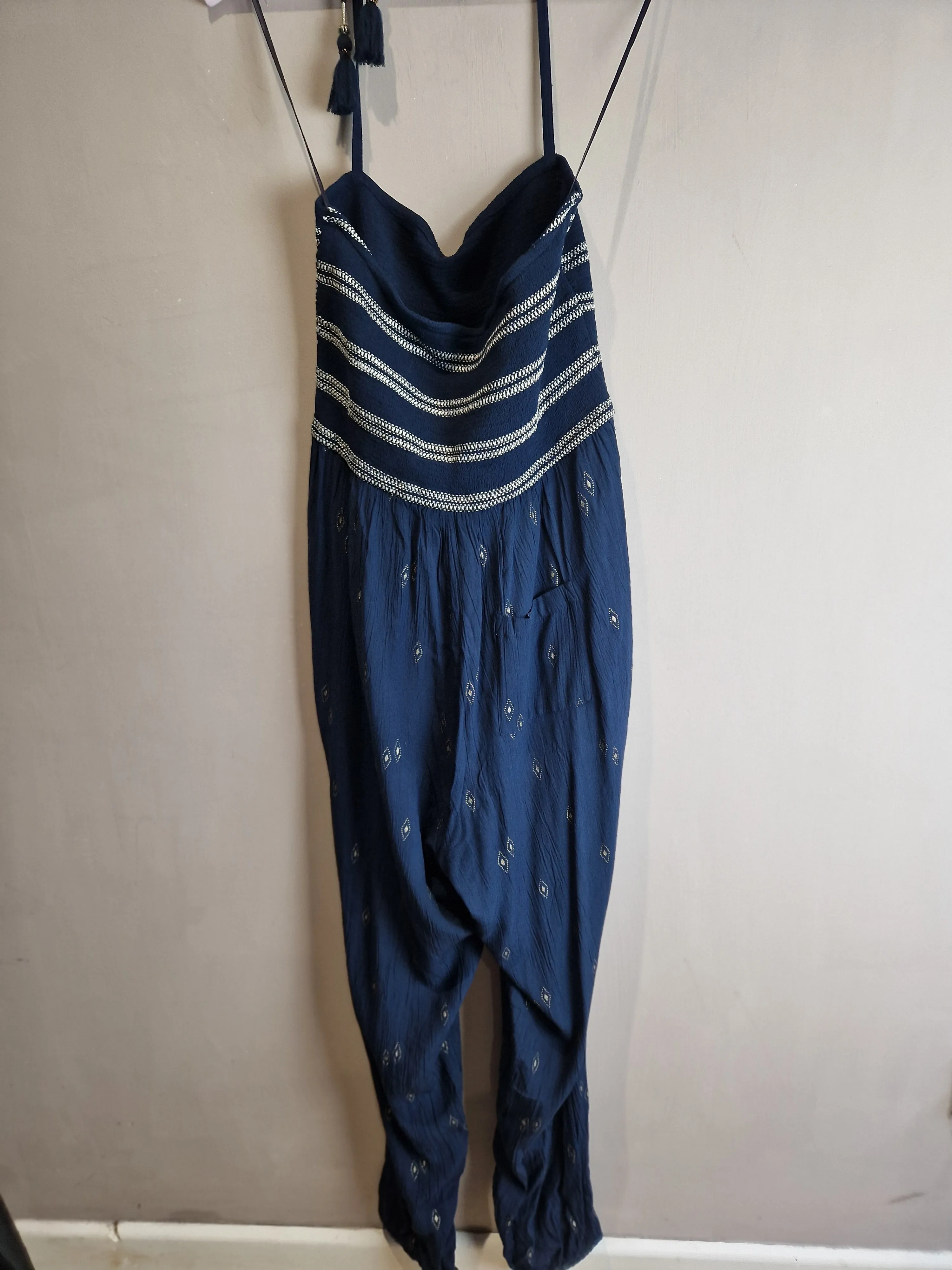 FatFace lightweight navy  Natalie Irate Geo jumpsuit - size 12