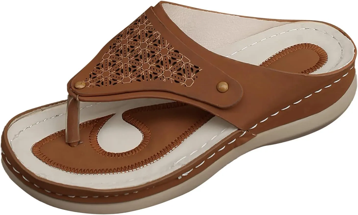 Flats Sandals for Women Orthopedic Bohemian Breathable Open Toe Fashion 2025 Summer Walking Thong Shoe