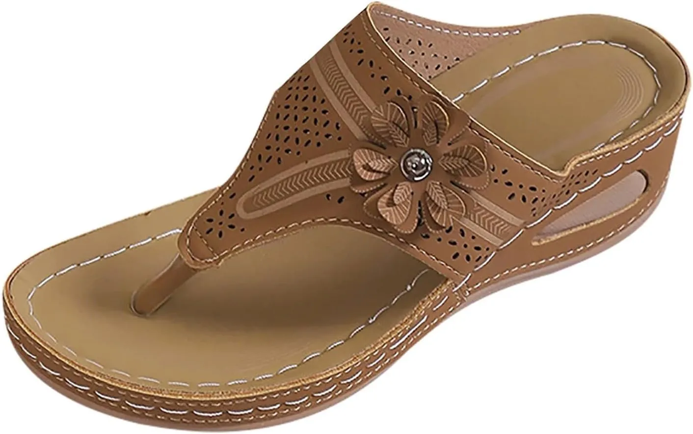 Flip Flops for Women Orthopedic Sandals with Arch Support Wedge Dressy Comfortable Walking Shoes Summer Casual Cushion Footbed Platform Sandals
