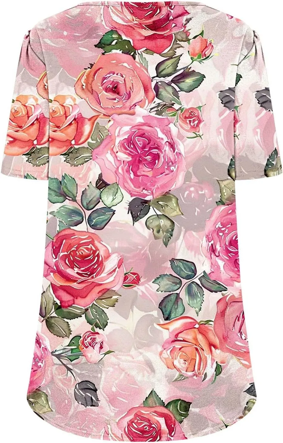 Floral Tops for Women Short Sleeve Crew Neck Casual Tops Trendy Boho Blouses Tshirt Loose Fit Tunic Hawaiian Shirts