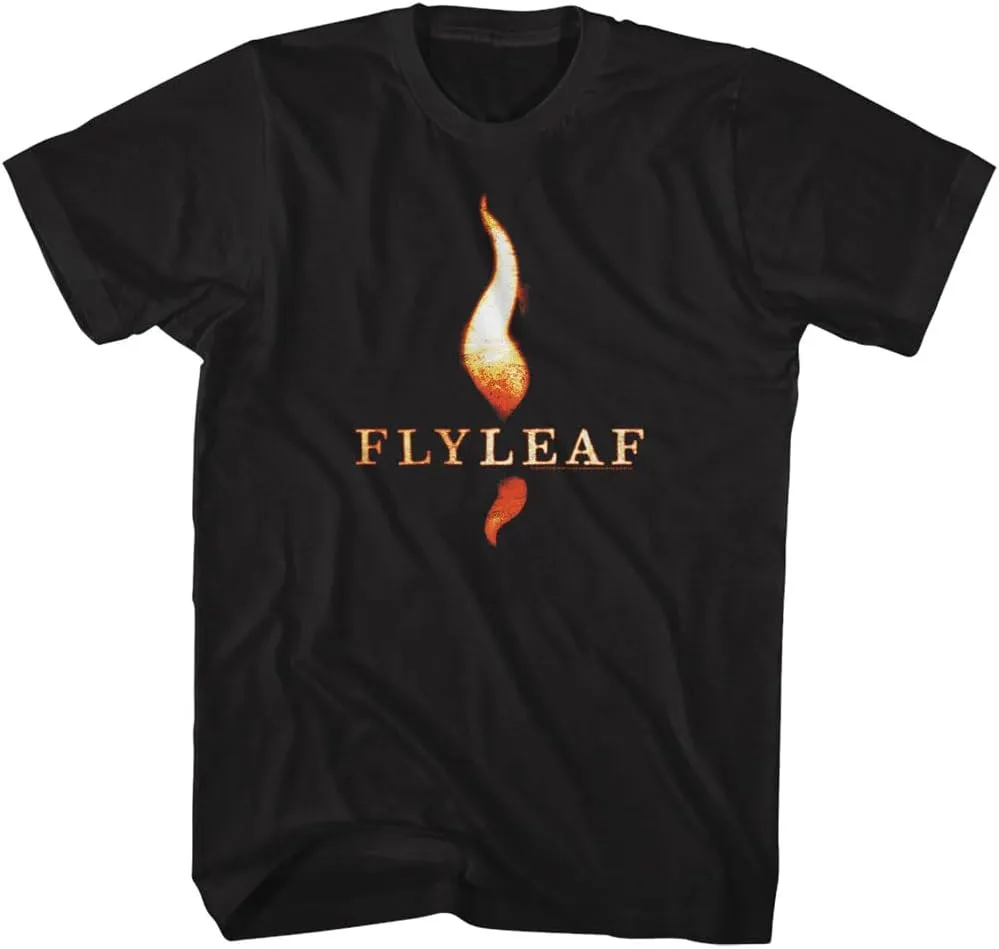 Flyleaf Rock Band Leaf Flame Logo Adult Black Short Sleeve T Shirt Vintage Style Graphic Tees