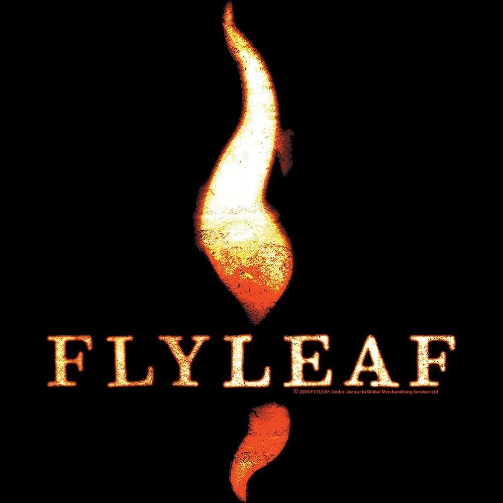Flyleaf Rock Band Leaf Flame Logo Adult Black Short Sleeve T Shirt Vintage Style Graphic Tees
