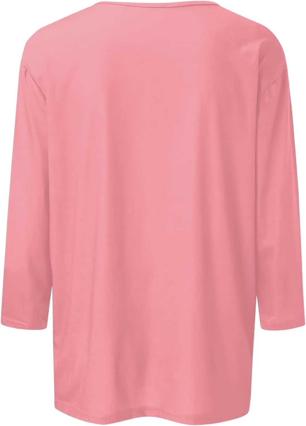 FONMA 3/4 Sleeve Tops for Women Casual Solid/Floral Printed Crewneck T Shirt Loose Fit Three Quarter Length Tunic Top Blouse