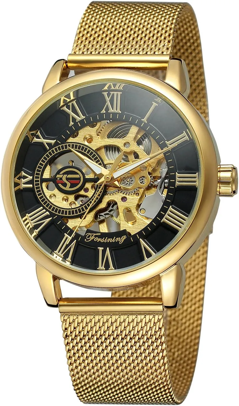 FORSINING Mens Top Brand Luxury Mechanical Male Stylish Classic Watches Skeleton Bracelet Man Clock Relogio