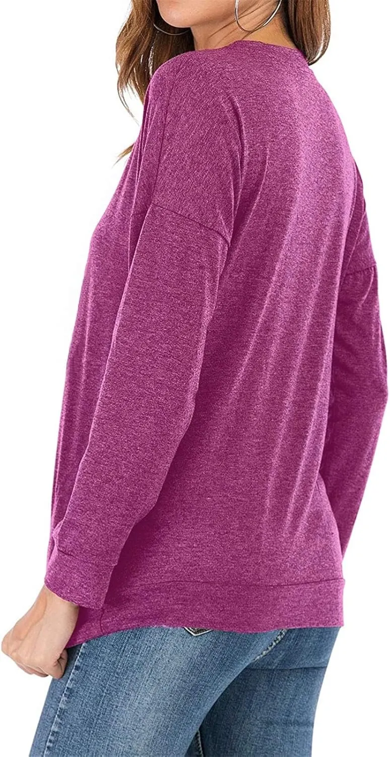Fuyxxmer Happy Camper Sweatshirt Women Vintage Mountain Graphic Tee Long Sleeve Pullover Blouses Top Shirts with Pockets