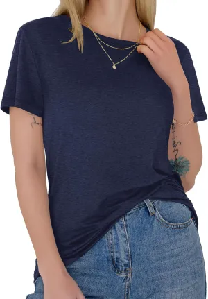 GAYHAY T-Shirts for Women - Short Sleeve Basic Tees Soft Crew Neck Trendy Summer Tops for Casual Outfits 2025
