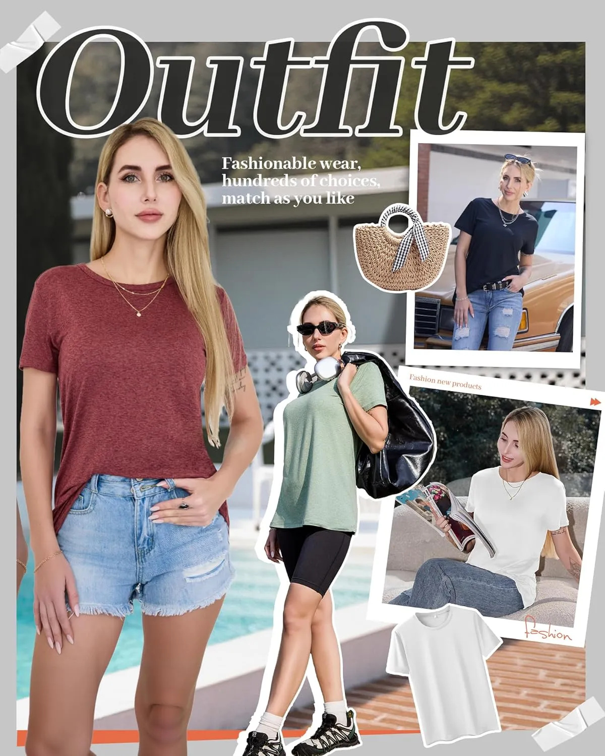 GAYHAY T-Shirts for Women - Short Sleeve Basic Tees Soft Crew Neck Trendy Summer Tops for Casual Outfits 2025