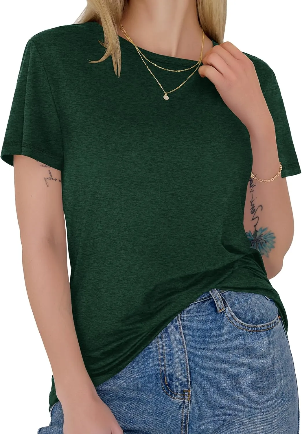 GAYHAY T-Shirts for Women - Short Sleeve Basic Tees Soft Crew Neck Trendy Summer Tops for Casual Outfits 2025