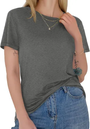 GAYHAY T-Shirts for Women - Short Sleeve Basic Tees Soft Crew Neck Trendy Summer Tops for Casual Outfits 2025