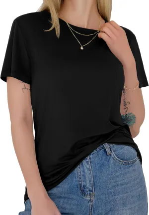 GAYHAY T-Shirts for Women - Short Sleeve Basic Tees Soft Crew Neck Trendy Summer Tops for Casual Outfits 2025