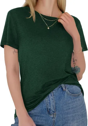 GAYHAY T-Shirts for Women - Short Sleeve Basic Tees Soft Crew Neck Trendy Summer Tops for Casual Outfits 2025