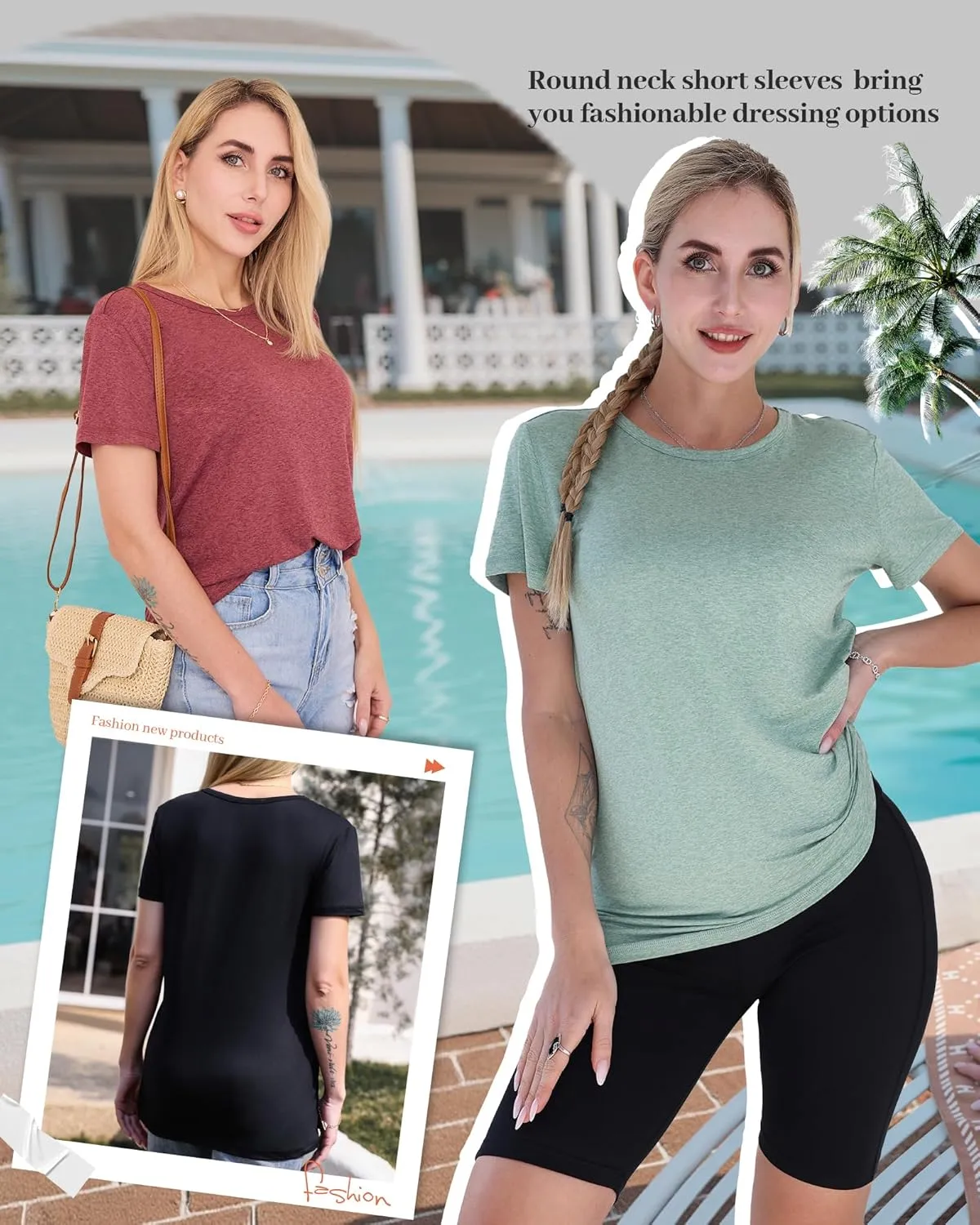 GAYHAY T-Shirts for Women - Short Sleeve Basic Tees Soft Crew Neck Trendy Summer Tops for Casual Outfits 2025
