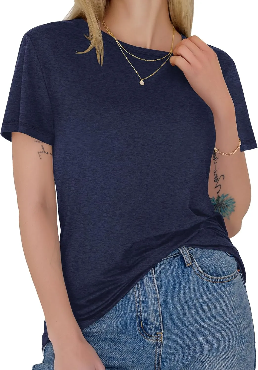 GAYHAY T-Shirts for Women - Short Sleeve Basic Tees Soft Crew Neck Trendy Summer Tops for Casual Outfits 2025