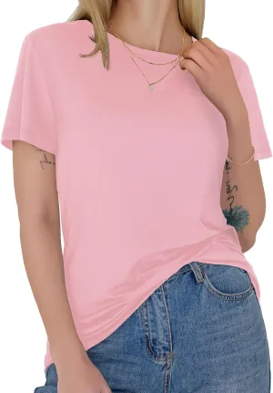 GAYHAY T-Shirts for Women - Short Sleeve Basic Tees Soft Crew Neck Trendy Summer Tops for Casual Outfits 2025