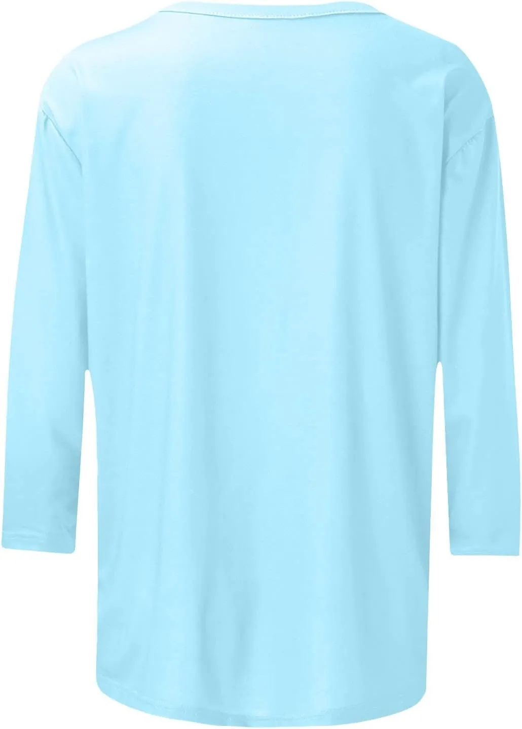 Generic Womens Tops Dressy Casual 3/4 Sleeve Shirts Summer Floral Three Quarter Length Blouse Loose Fit Crewneck Pullover Tee