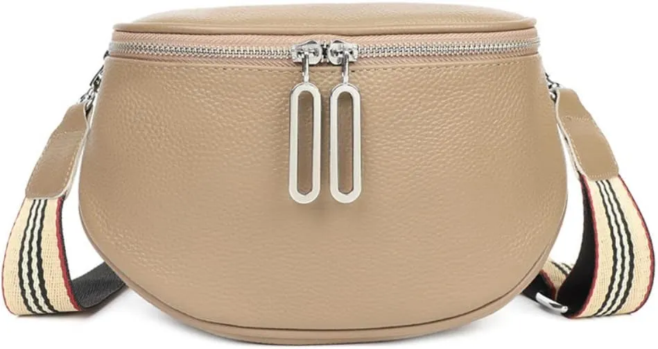 Genuine Leather Saddle Handbag for Women Shoulder Large Capacity Chest Crossbody Purse