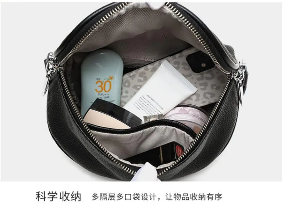 Genuine Leather Saddle Handbag for Women Shoulder Large Capacity Chest Crossbody Purse