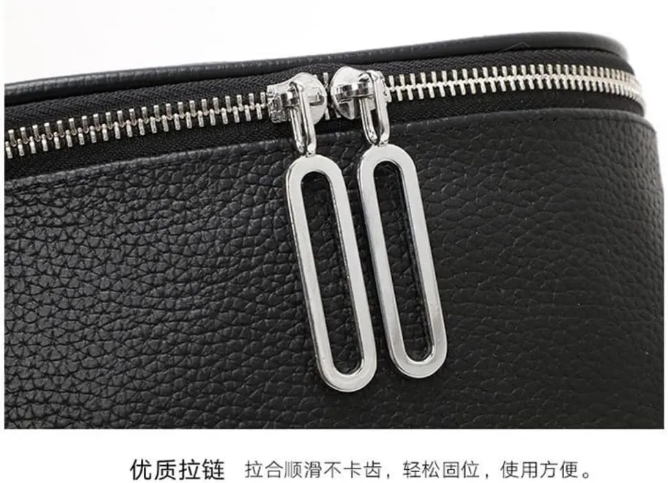 Genuine Leather Saddle Handbag for Women Shoulder Large Capacity Chest Crossbody Purse