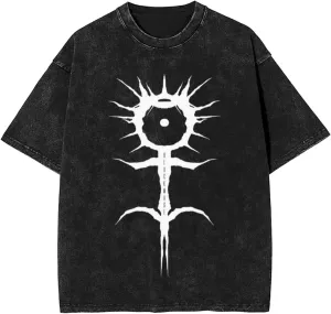 Ghostemanes Vintage Oversized T Shirt Cotton Round Neckline Short Sleeve Shirts Daily Unisex